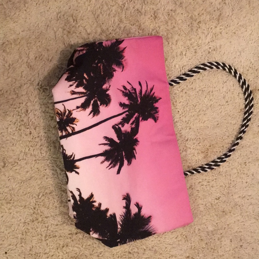 Avon Pink and Black The Tropics Beach Bag